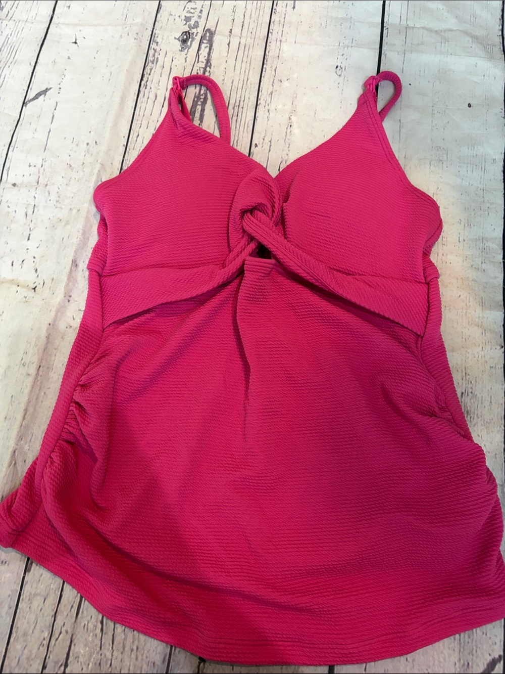 Old Navy Hot Pink Twist Front Swim Tankini